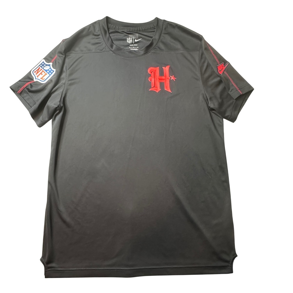 Houston Texans Nike T-Shirt Mens L Black Dri-FIT FZ4457-426 Performance Logo